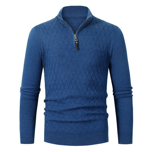 Pull en tricot pour hommes avec col montant et fermeture éclair Chic und Stil