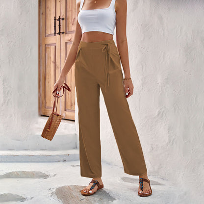 Women Elegant and Comfortable Wide Leg Pants with Tie Chic and Style