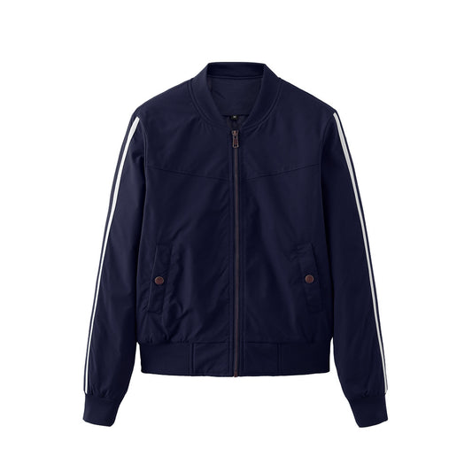 Sport bomber jacket for women with trendy side inserts and elastic edges Chic and Style