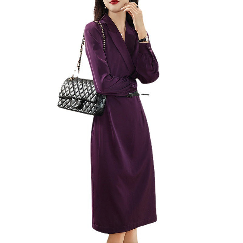 Robe élégante à manches longues pour femmes avec ceinture Chic und Stil