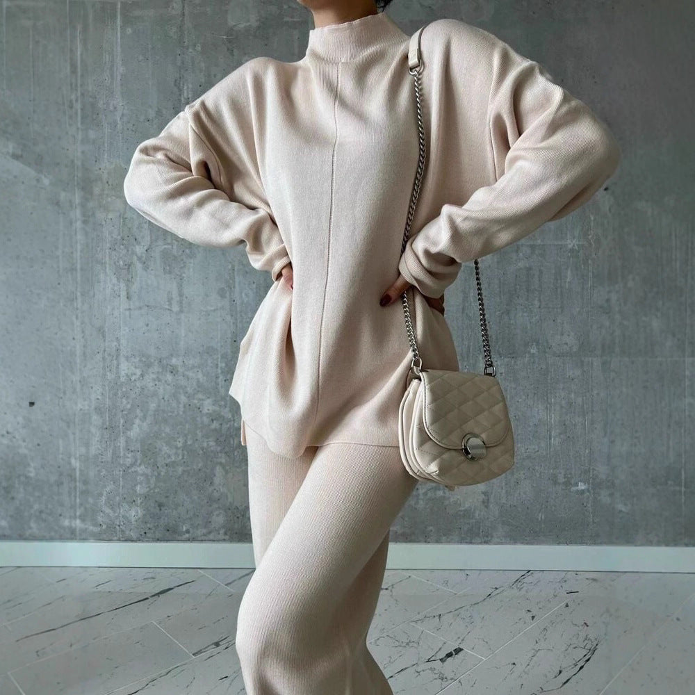 Women Elegant and Casual Lounge Set with a Loose Top and Flared Pants Chic and Style