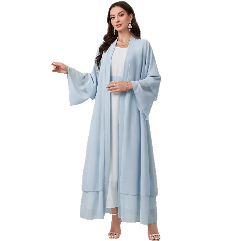 Dames Élégante longue veste kimono en tissu fluide avec coupe ample Chic und Stil