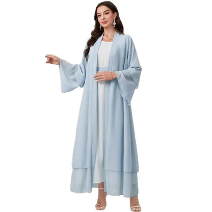 Dames Élégante longue veste kimono en tissu fluide avec coupe ample Chic und Stil