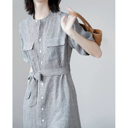 Robe chemise utilitaire décontractée pour femmes Chic und Stil