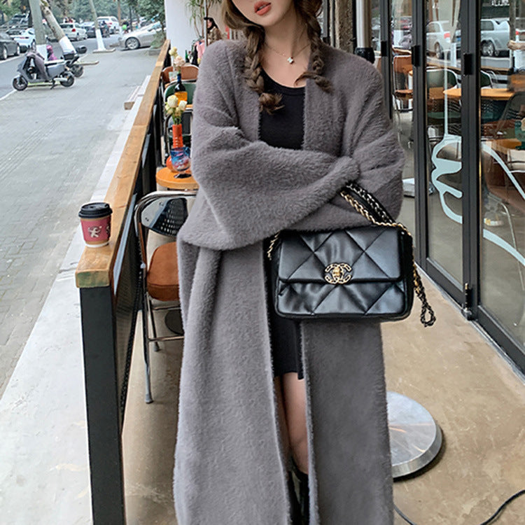 Dames Cardigan luxueux, long en laine très douce avec des manches larges Chic und Stil