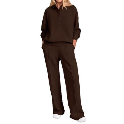 Chic and Style loose leisure pants and women's polo shirt