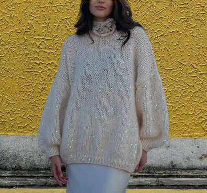 Femme pull en tricot scintillant à coupe ample et accents élégants Chic und Stil