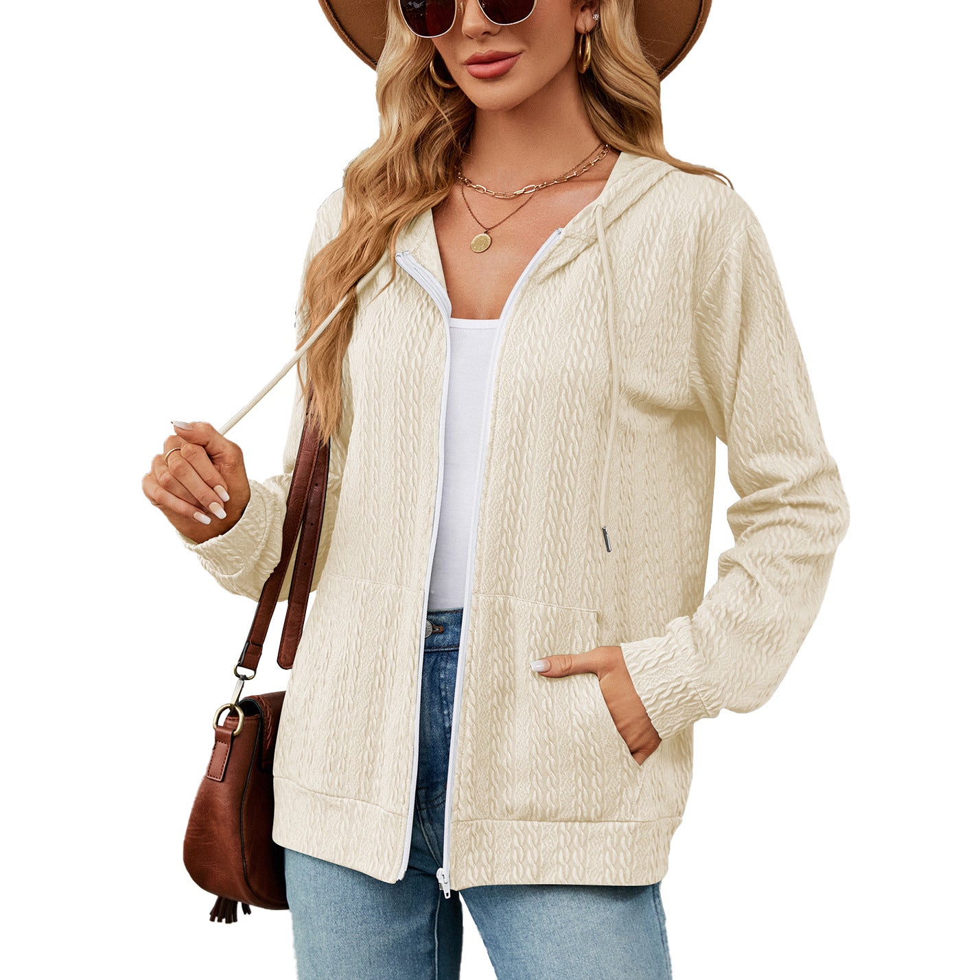 Dame cardigan avec col haut et design polyvalent Chic und Stil