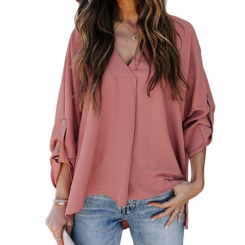 Blouse décontractée pour femmes avec décolleté en V Chic und Stil