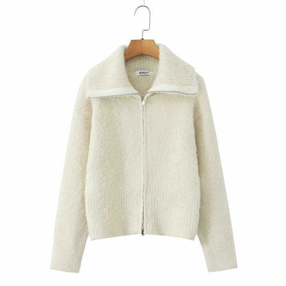 Dames confortable veste en polaire avec col montant et fermeture éclair Chic und Stil