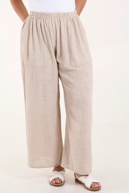 Light chiffon pants for women with elastic waist and practical pockets Chic and Style