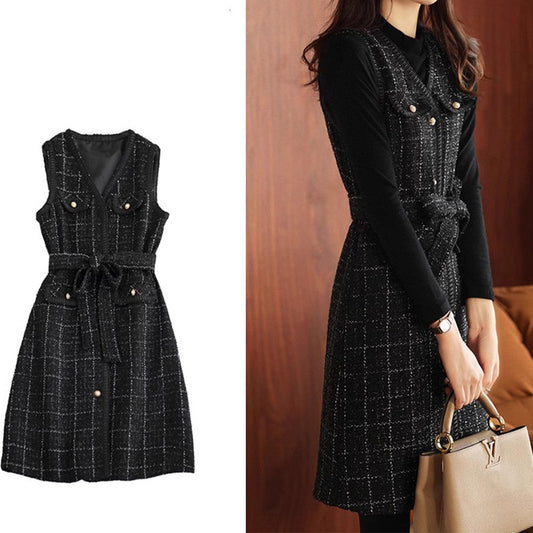 Robe utilitaire à carreaux pour femmes Chic und Stil