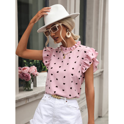 Blouse pour femmes avec motif en cœur et manches à volants Chic und Stil