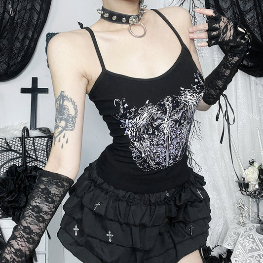 Robe mini rocker gothique pour dames Chic und Stil