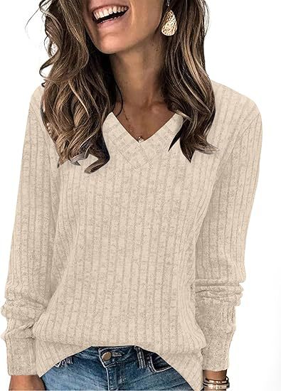 Dames V-cou tricot pull Chic und Stil