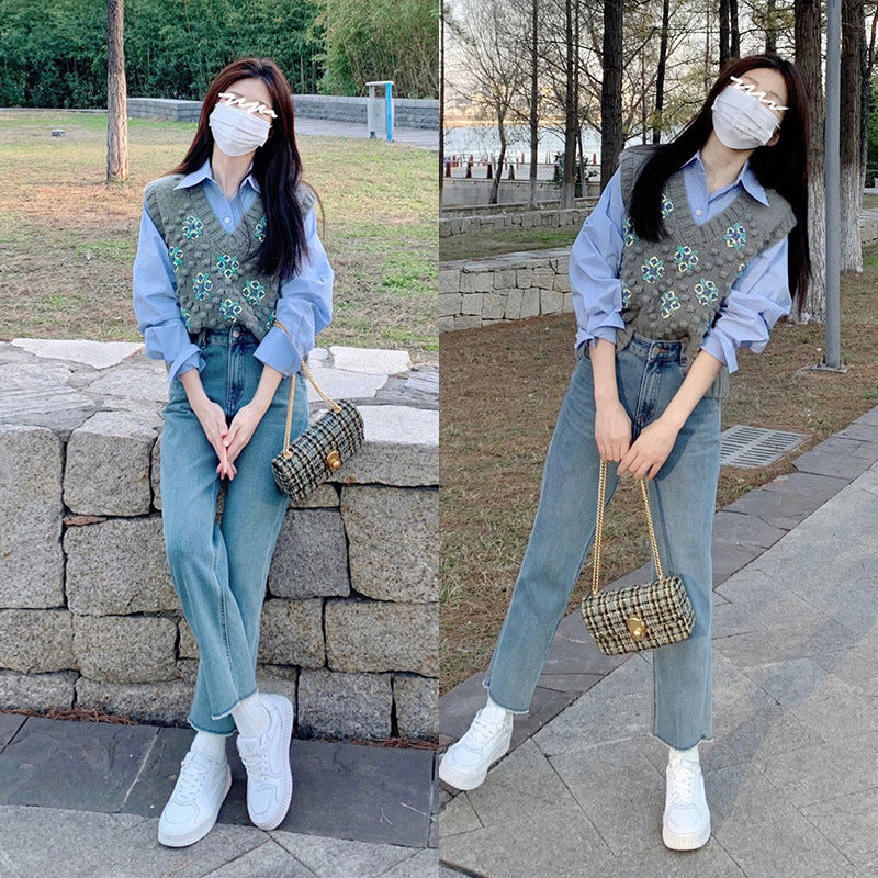 Pull en tricot pour femmes avec design floral Chic und Stil