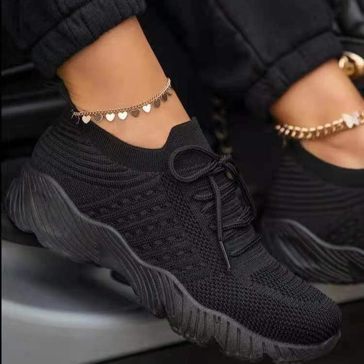 Baskets de course respirantes pour femmes avec tige en tricot flexible Chic und Stil