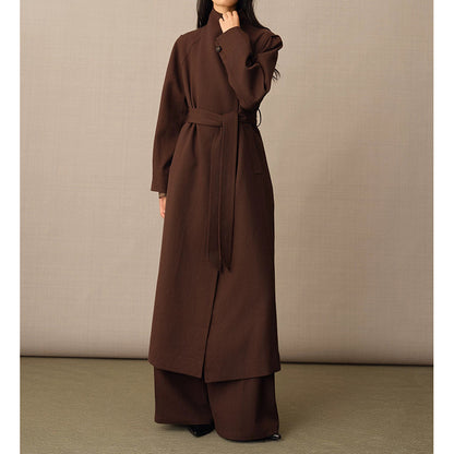 Manteau wrap longline ajusté pour femmes Chic und Stil