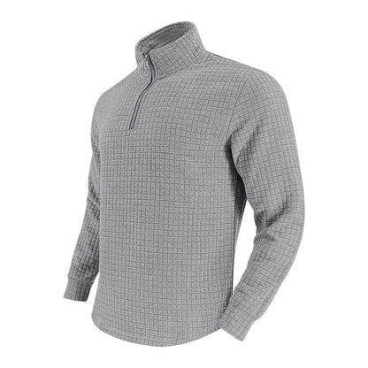 Men's midlayer pullover with high collar and textured design Chic and Style