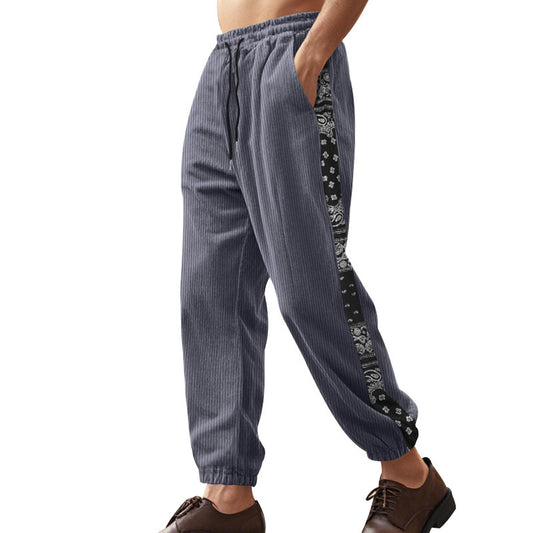 Pantalon cargo décontracté pour hommes avec taille élastique et détails imprimés latéraux Chic und Stil