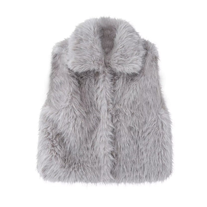 Dames élégante gilet en fausse fourrure Chic und Stil