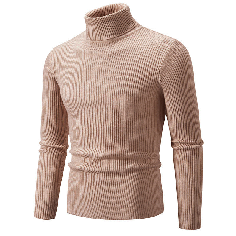 Pullover à col roulé tendance pour hommes avec un design en ribbing fin Chic und Stil