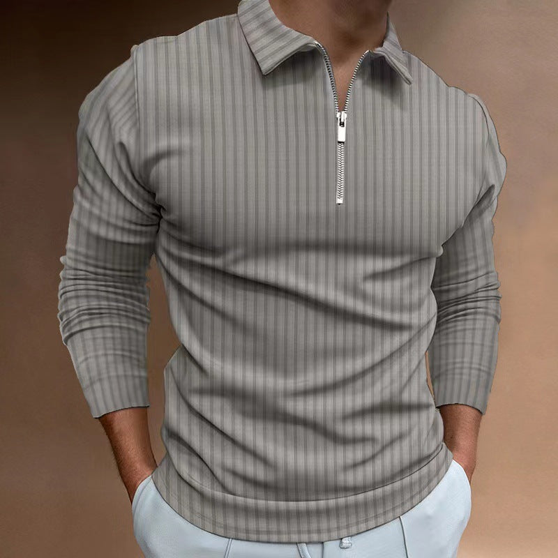 Polo à manches longues pour hommes avec fermeture éclair à la mode Chic und Stil