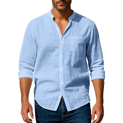 Chemise pour hommes avec col montant et poche poitrine Chic und Stil
