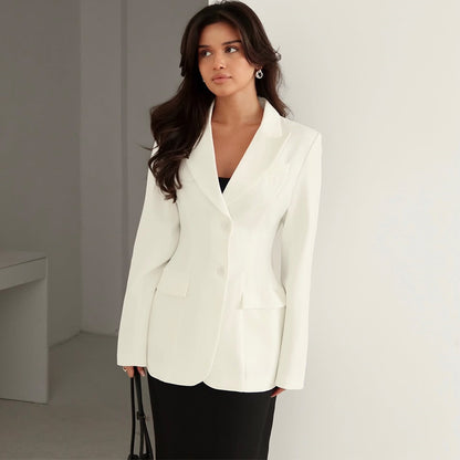 Dames élégante costume d'affaires avec coupe cintrée et manches amples Chic und Stil