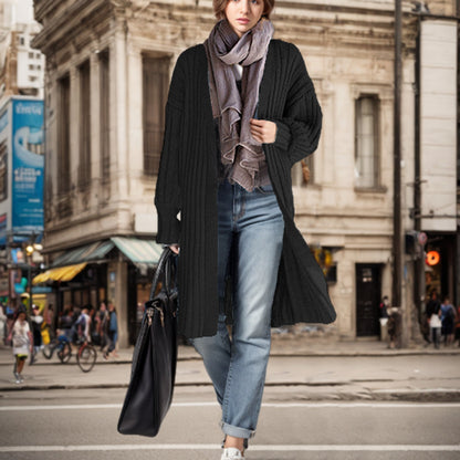 Dames gros tricot cardigan avec manches ouvertes et coupe décontractée Chic und Stil