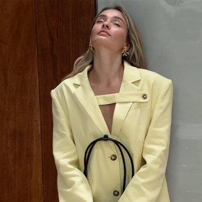 Chic Designer Blazer and Shorts Set for Women