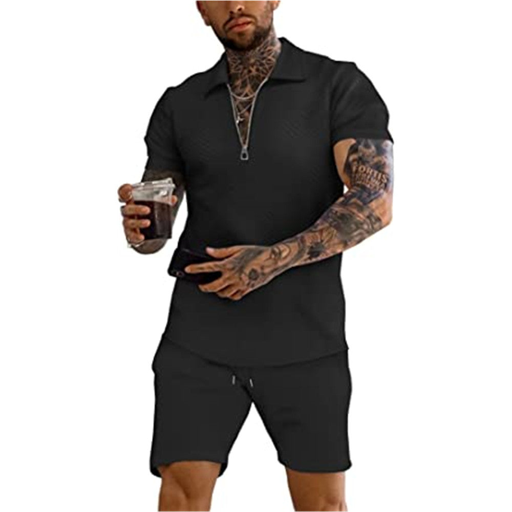 Costume décontracté à col zippé structuré pour hommes Chic und Stil