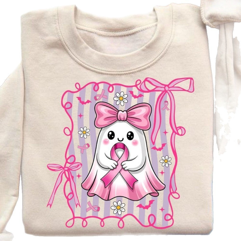 Sweat-shirt pour femmes avec motif de fantôme mignon et design ludique Chic & Stil