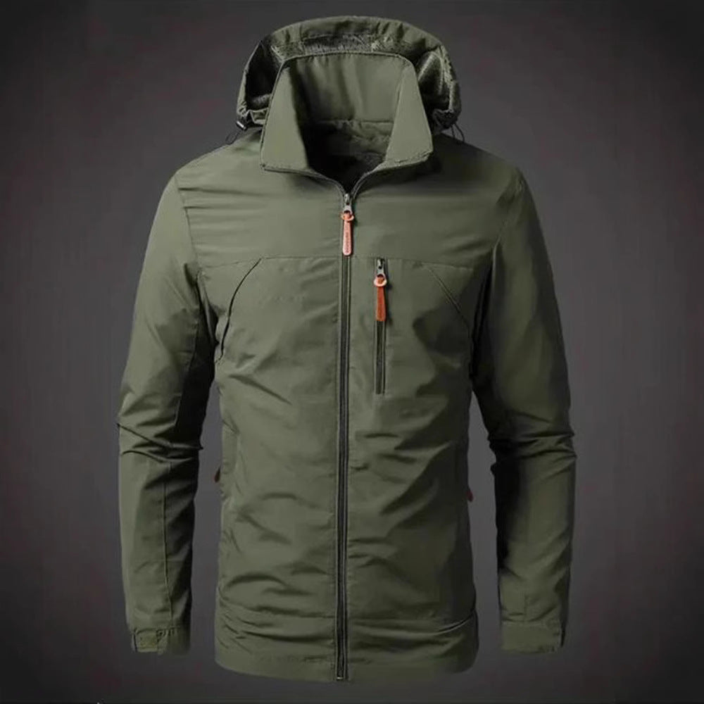 Functional waterproof jacket for men with adjustable hood Chic and Style