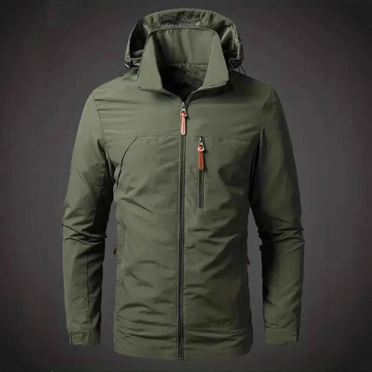 Functional waterproof jacket for men with adjustable hood Chic and Style