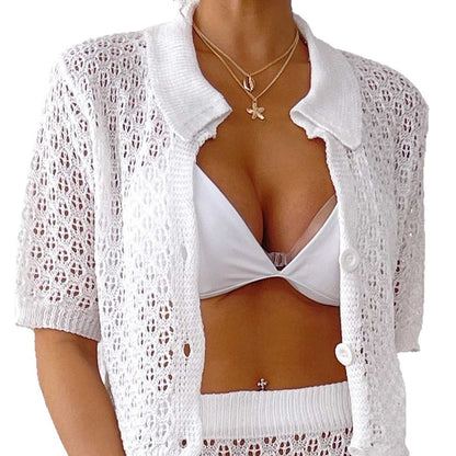 Gilet féminin en tricot ouvert au crochet Chic und Stil