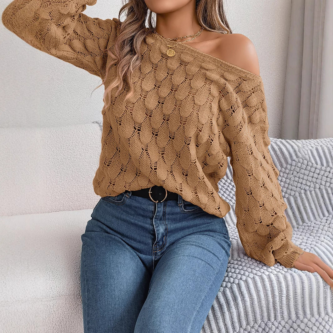 Pull en tricot surdimensionné pour femmes avec motif de nœuds Chic und Stil