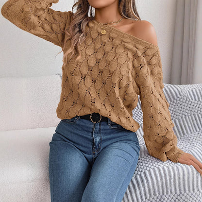 Pull en tricot surdimensionné pour femmes avec motif de nœuds Chic und Stil