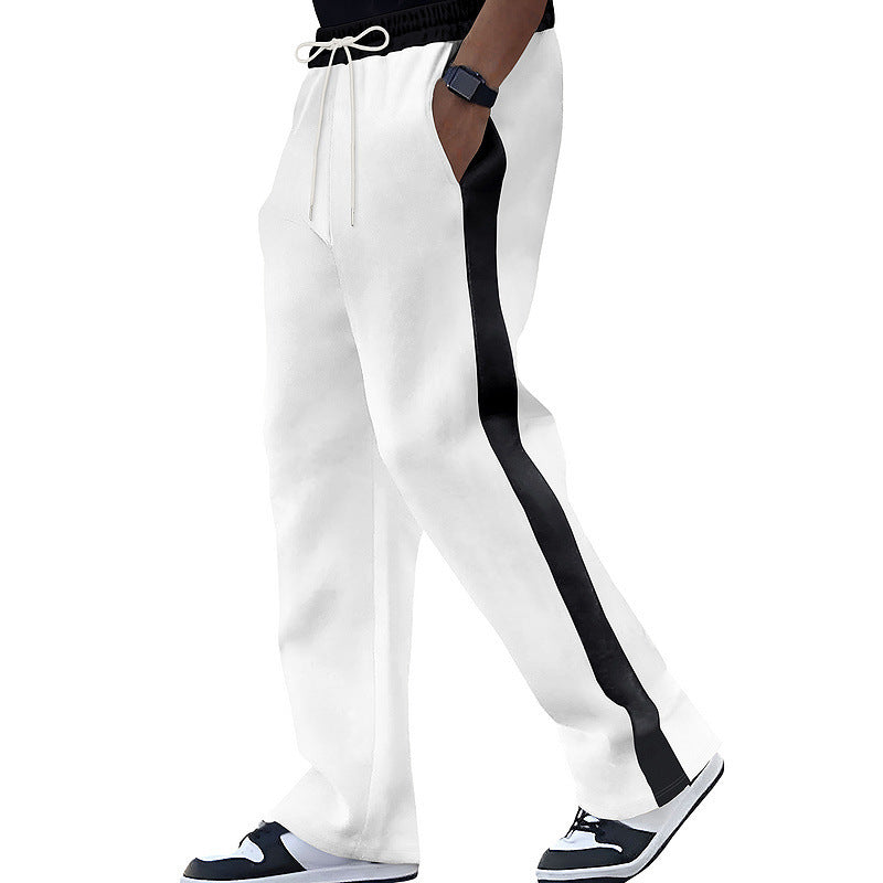 Men's leisure pants with contrasting side stripes and elastic waistband Chic and style