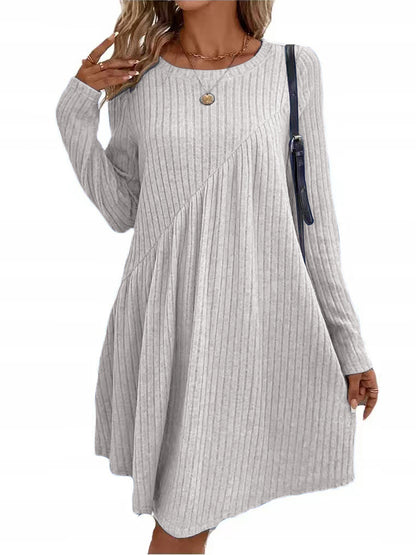 Robe en rib casual pour femmes avec design asymétrique Chic und Stil