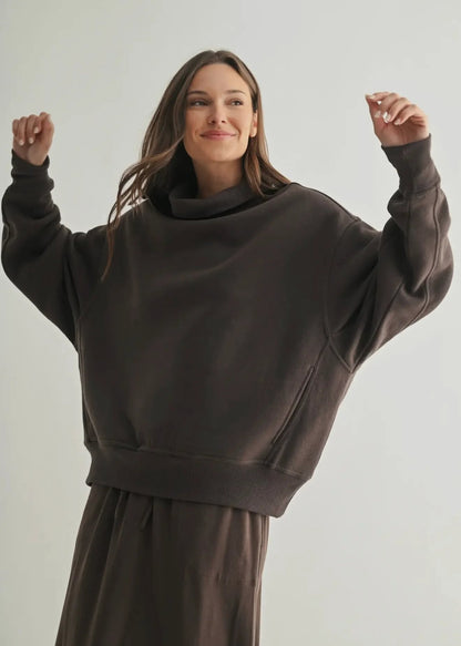 Pull oversized pour femmes avec col montant et coupe décontractée Chic und Stil