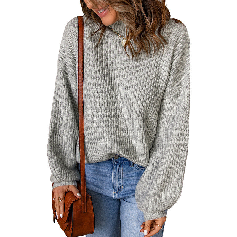 Pull oversized pour femmes avec motif texturé et col montant Chic und Stil