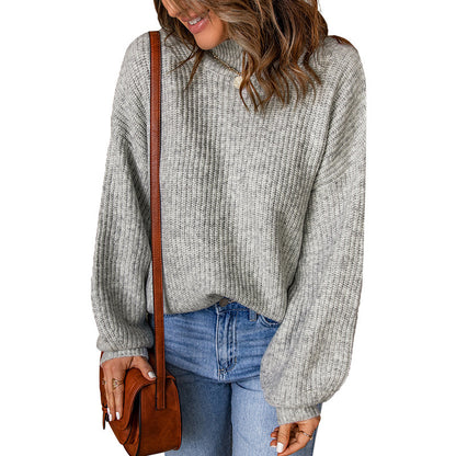 Pull oversized pour femmes avec motif texturé et col montant Chic und Stil