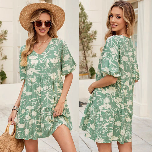 Robe Mini à Fleurs Drapée pour Femmes Chic und Stil
