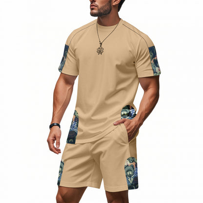Hommes Ensemble Lounge Imprimé Graphique Chic und Stil