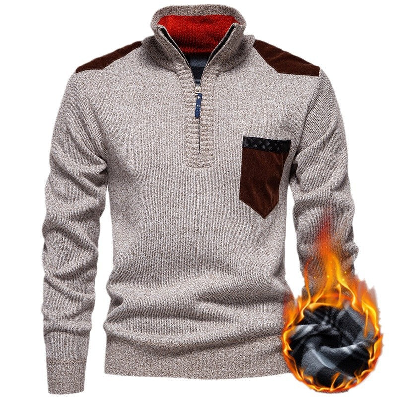 High-quality pullover for men with a high collar and zipper Chic und Stil
