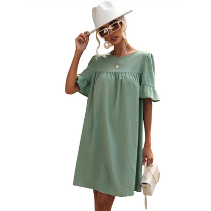 Robe babydoll décontractée pour femmes avec des détails en volants et un tissu doux Chic und Stil