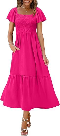 Robe maxi femme avec bretelles fines et volants volumineux Chic und Stil