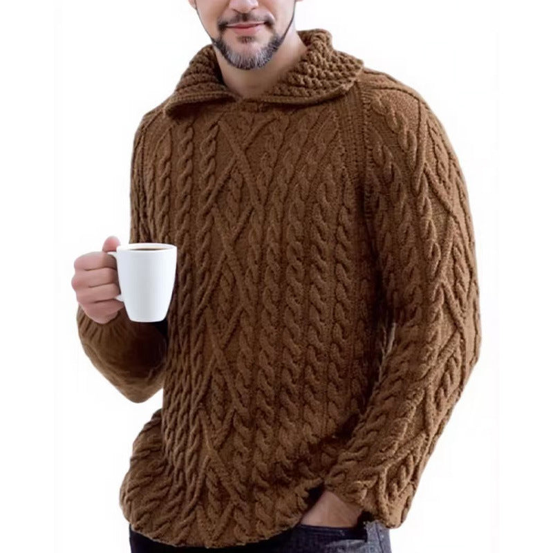 Pull à capuche en grosse maille pour hommes Chic und Stil
