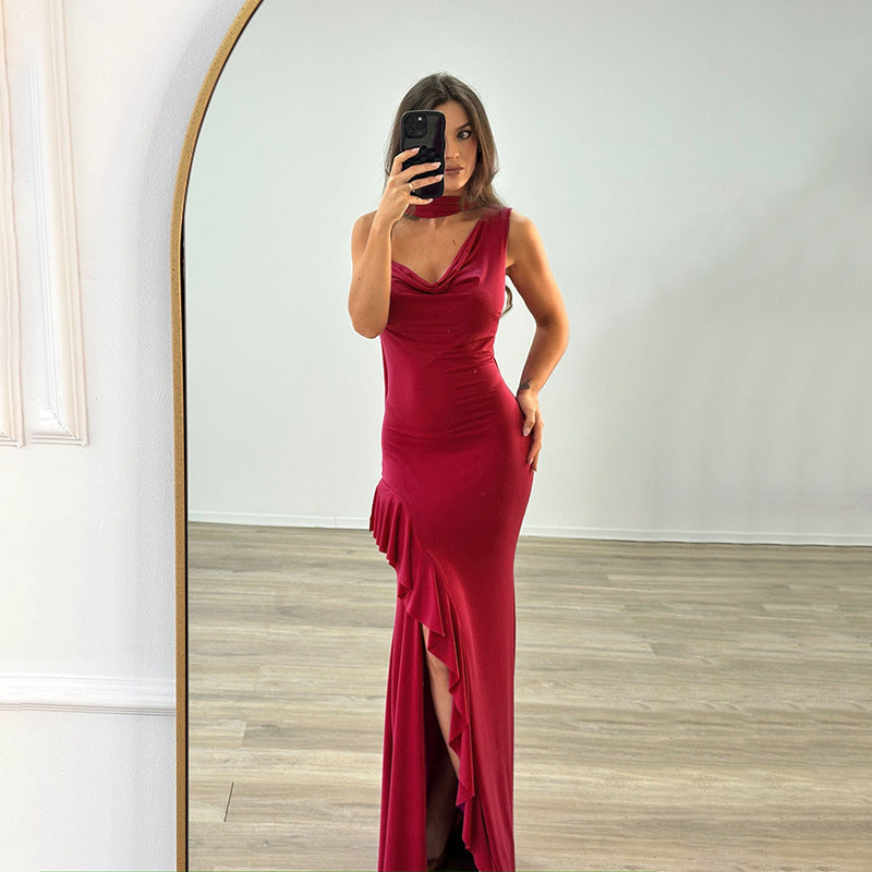 Dames Robe de soirée élégante fendue Chic und Stil